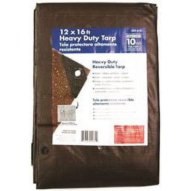 Everbilt Heavy Duty Reversible Tarp, SilverBrown, 12 Ft. X 16 Ft