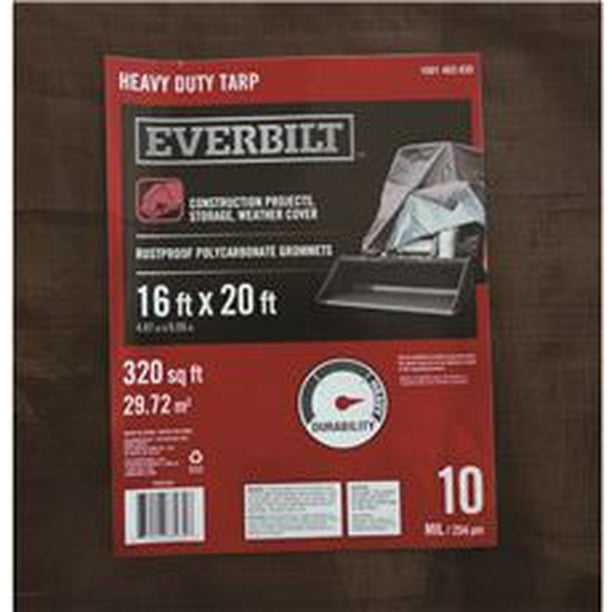 Everbilt Heavy Duty Tarp, SilverBrown, 16 Ft. X 20 Ft.