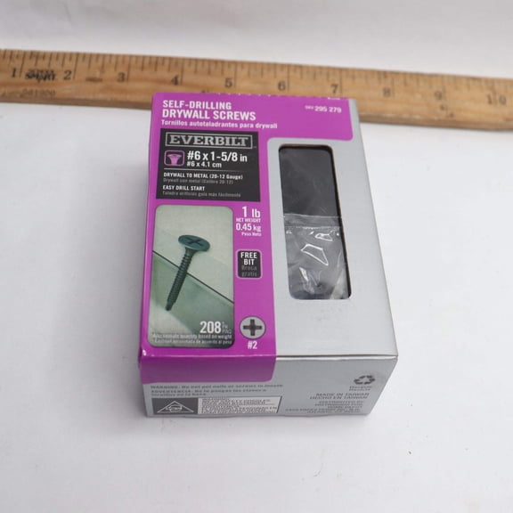 Everbilt Self-Drilling Drywall Screw Carbon Steel #6 x 1-5/8 - 6 Packs Of 208