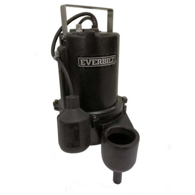 Everbilt Sewage Ejector Pump 3/4 HP Submersible Piggyback Float Switch Design