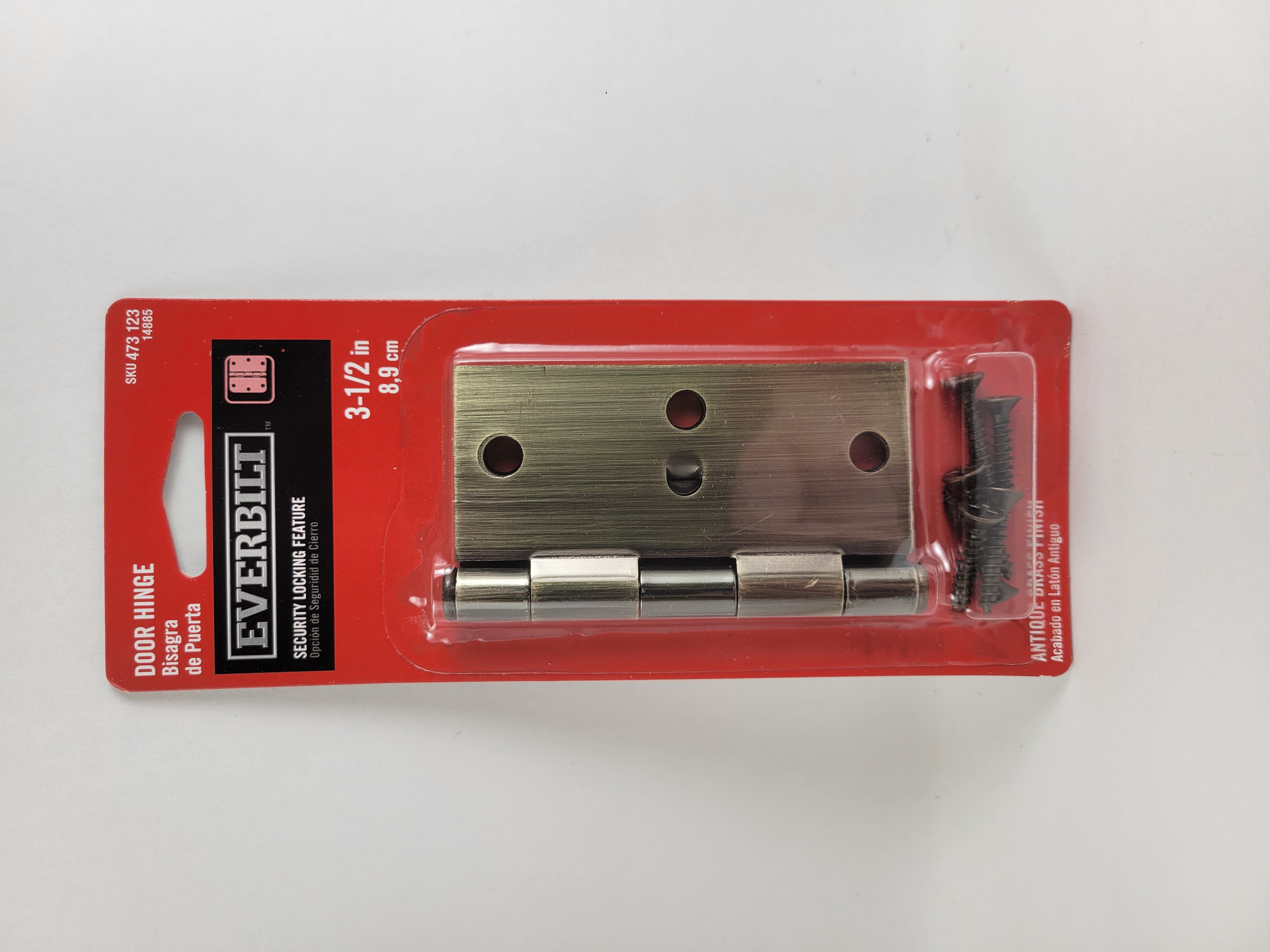 Everbilt Square Radius Antique Brass 31/2" SqueakFree Door Hinge