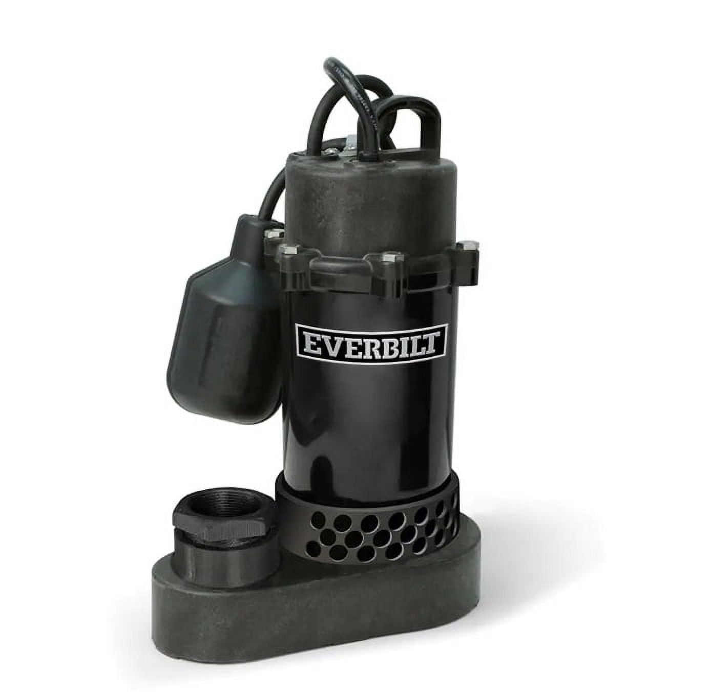 Everbilt Sump Pump, 1/4 HP, Aluminum, Tether Switch