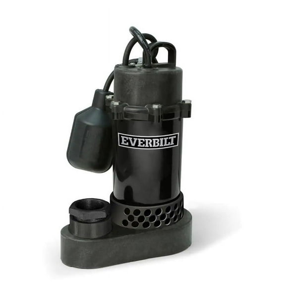 Everbilt Sump Pump, 1/4 HP, Aluminum, Tether Switch