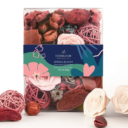 Everbloom Botanica Co Spring Bloom Peony & Amber Scented Potpourri, Dried Flowers 10.5 oz