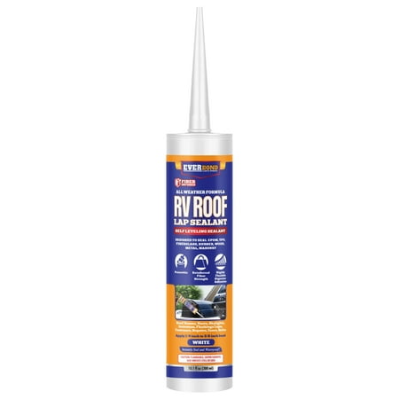 Everbond RV Roof Lap Sealant - Self leveling Sealant for Motorhomes, Campers, and Trailers - Weatherproof, Flexible, and Easy to Apply - White Reflective - 10.1 oz Tube