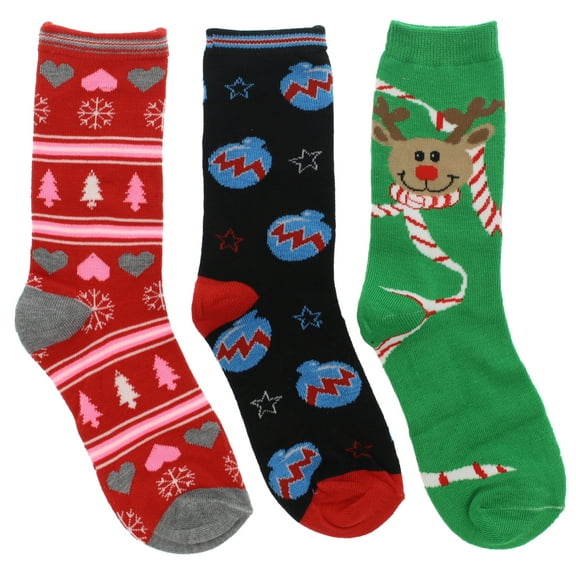 Everbright Ladies Christmas Crew Socks Gift Set (3Pr)