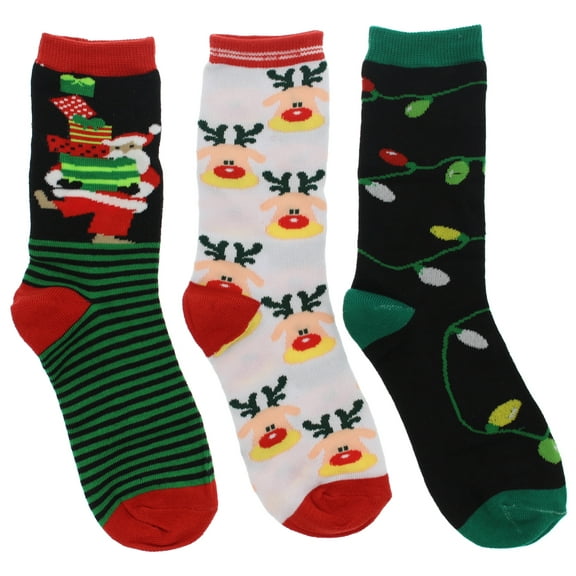 Everbright Ladies Christmas Crew Socks Gift Set (3Pr)