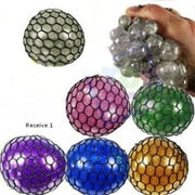 Everbright Trading 2" Glitter Mesh Sensory Stress Ball Toy Autism Squeeze Anxiety Squishy Fidget