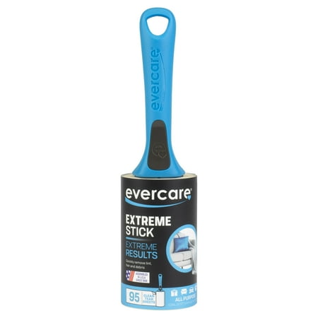 Evercare All-Purpose Lint Roller – 95 Sheets per Roll, Refillable, Extra Sticky, Pets, Clothing, Furniture, Crafts, Travel