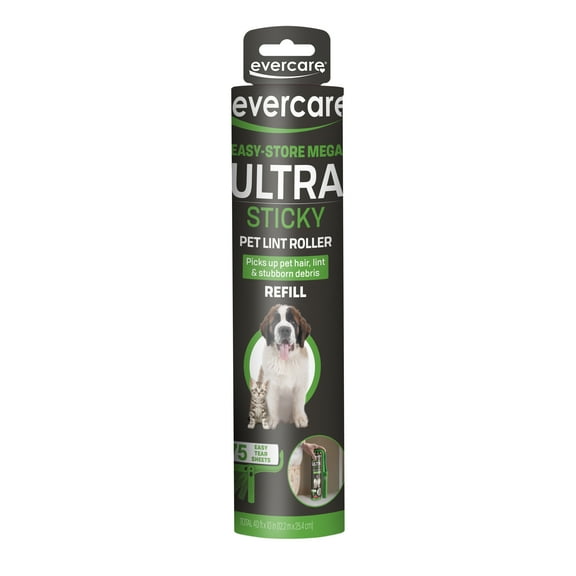 Evercare All-Purpose Pet Mega Oversized Lint Roller Refills, 75 Sheets