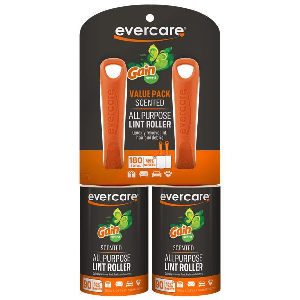 Evercare Gain Scented AllPurpose 90Layer Lint Roller, 2Pack
