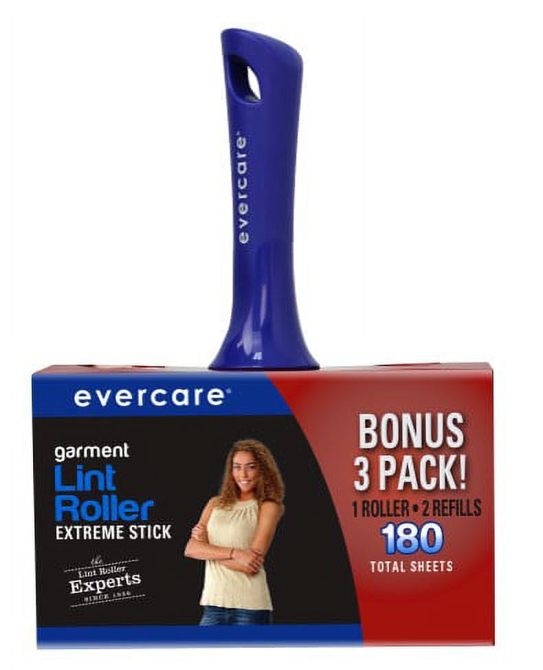 Evercare Garment Extreme Stick Lint Roller Bonus Pack, 60 Sheets, 3 Ct