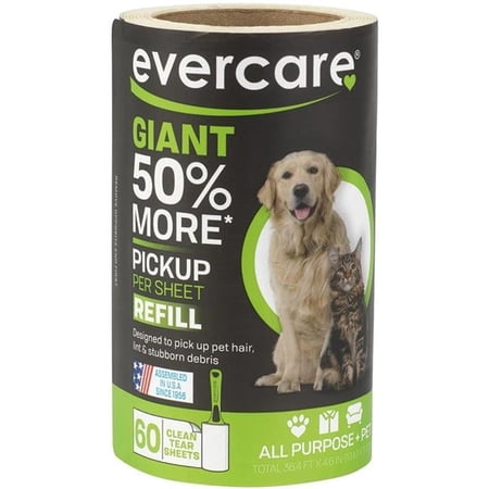 6 count 6 x 1 Count Evercare Giant Extreme Stick Pet Lint Roller Refill