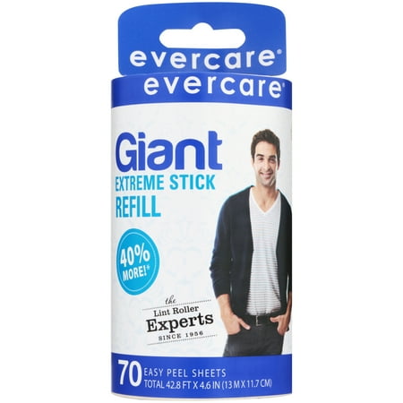Evercare Giant Lint Roller Refill, 70 Sheets