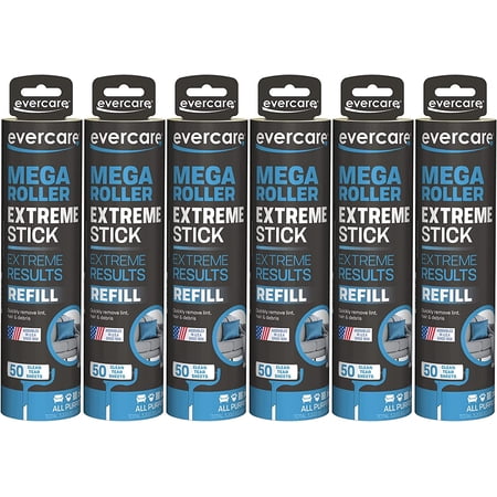 Evercare Large Surface Pet Roller Refill 6 Packs - 50 Sheet Each