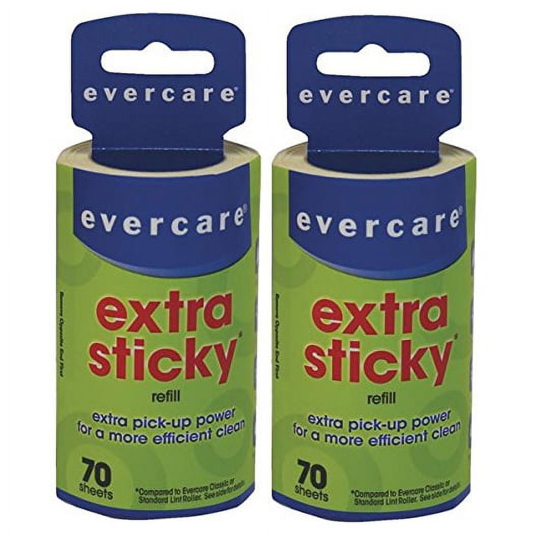 Evercare Lint Roller Refill 60 Sheets Extra Sticky Pet Hair Dandruff ...