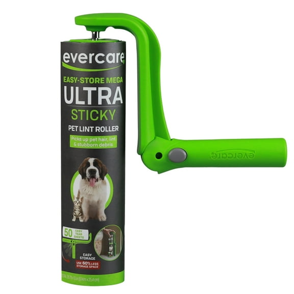Evercare Mega Handheld Lint Roller, 50-Layers, Foldable Handle