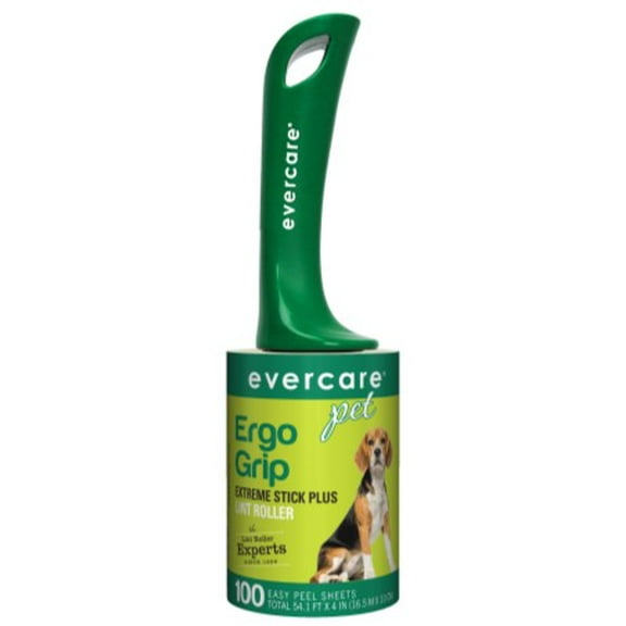 Evercare Pet Ergo Grip Extreme Stick Plus Lint Roller, 100 Sheets
