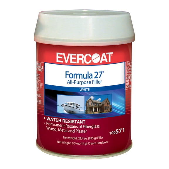 Evercoat 100571 All-Purpose Filler, 1 pt Can, White, Heavy Paste
