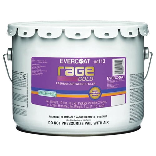 Evercoat 113 Pail Rage Gold Manual, 3-Gallon Premium Lightweight Body Filler, Easy Sanding with ZNX-7 Adhesion