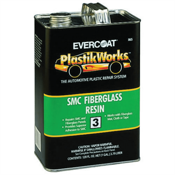 Fibre glass Evercoat 100865 SMC Fiberglass Resin, 1 gal Can, Yellow, Liquid