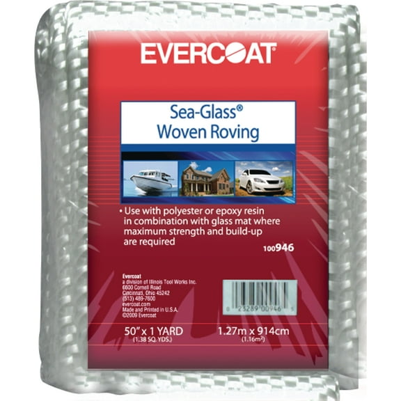 Evercoat Marine 100946 Sea-Glass Woven Roving 50" x 1 yd 24 oz Fiberglass Fabric