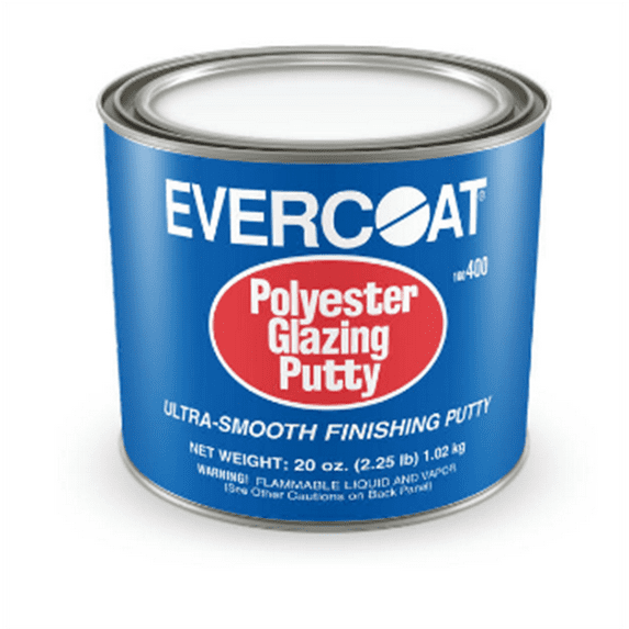 Fibre glass Evercoat 100400 Polyester Glazing Putty, 2.25 lb Can, White, Paste