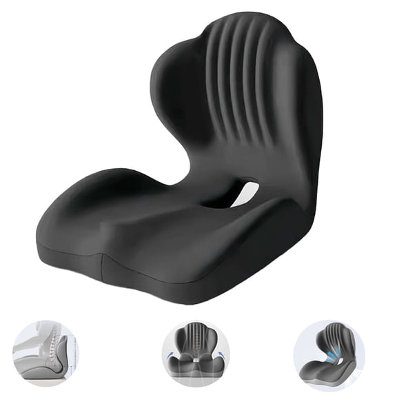 Evercushion Seat Cushion, Memory Foam Coccyx Cushion with Lumbar Support, Cooling Ergonomic Chair Pad for Desk, Car, Wheelchair, Gaming & Long Sitting Comfort