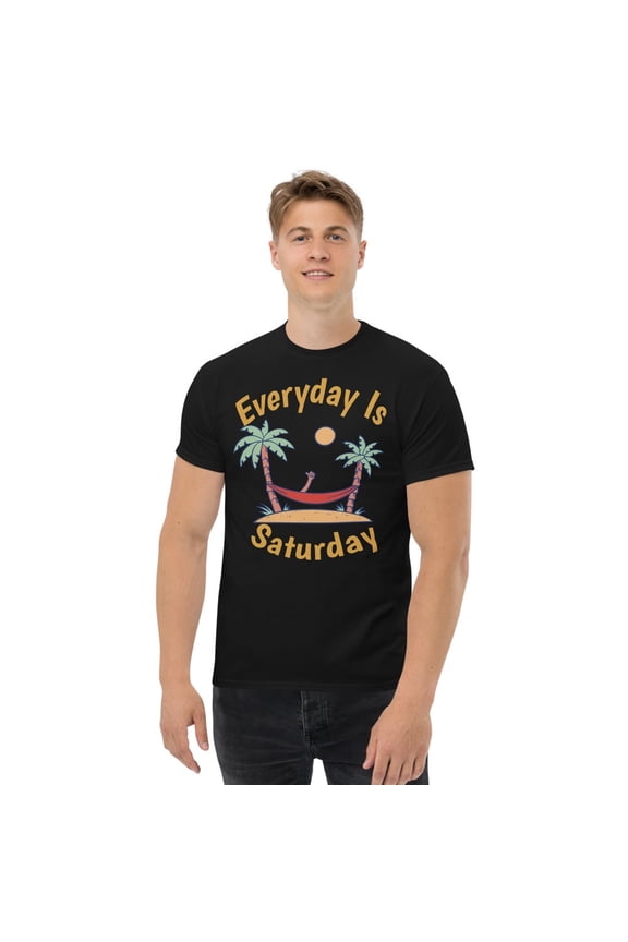 Everday Staples Everyday is Saturday Beach Graphic tee (Black, 2XL)
