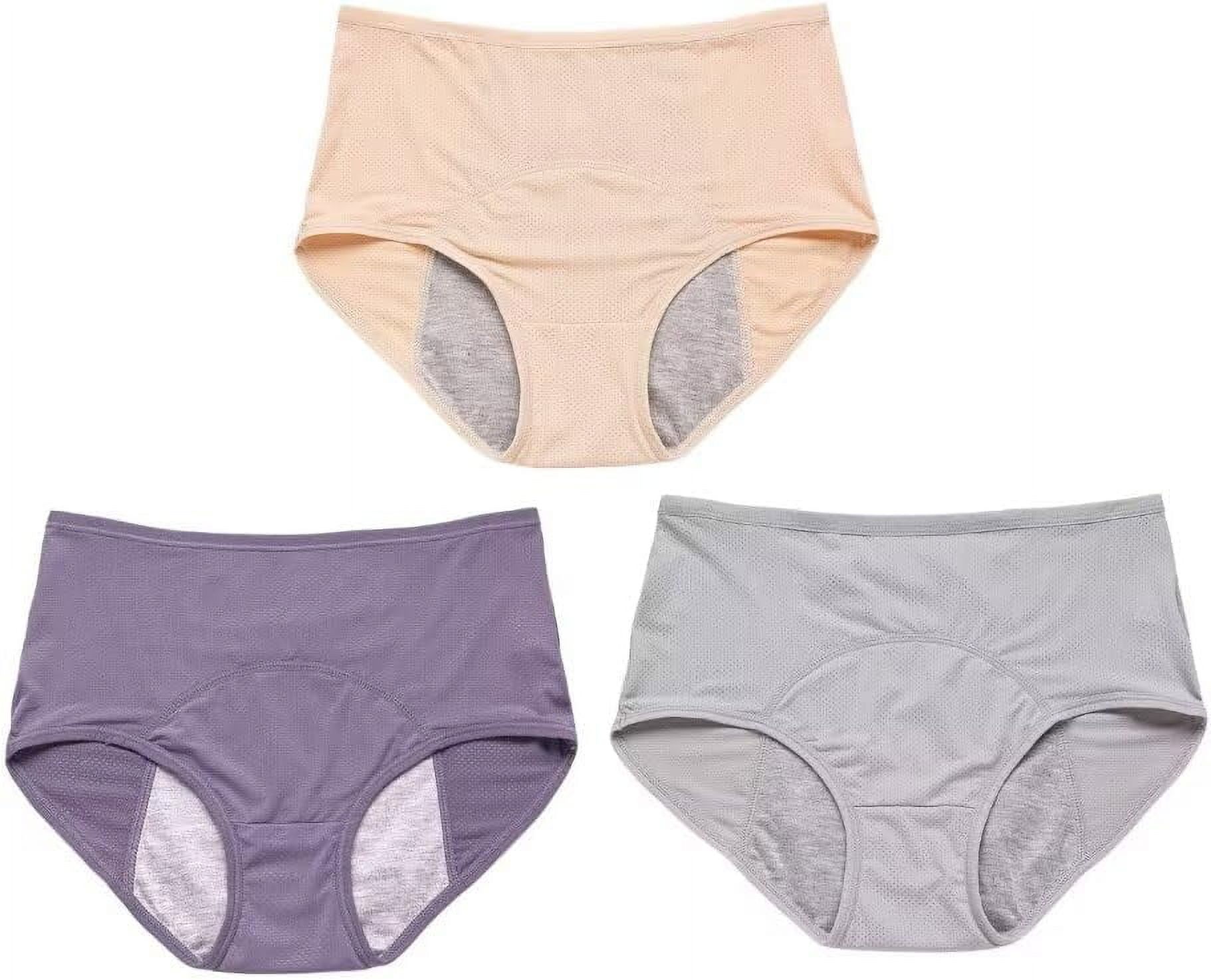 Everdries Leakproof Ladies Underwear - Everdries Leakproof Panties for Over 60#s with Incontinence 3Pcs Plus Size