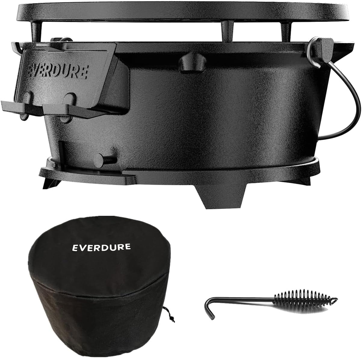 Everdure BBQ Round Cast Iron Grill with Lid & Griddle