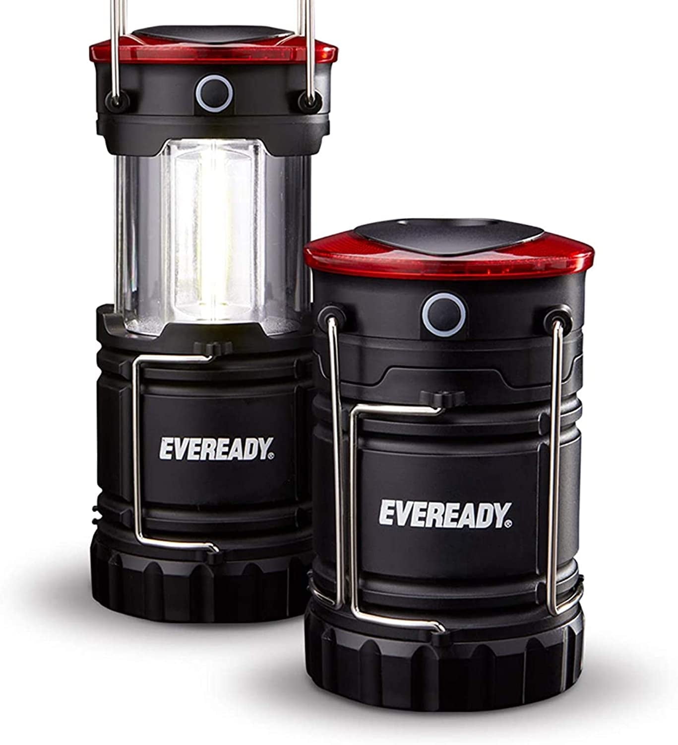 Eveready Black and Red LED Camping Lantern 2-Pack
