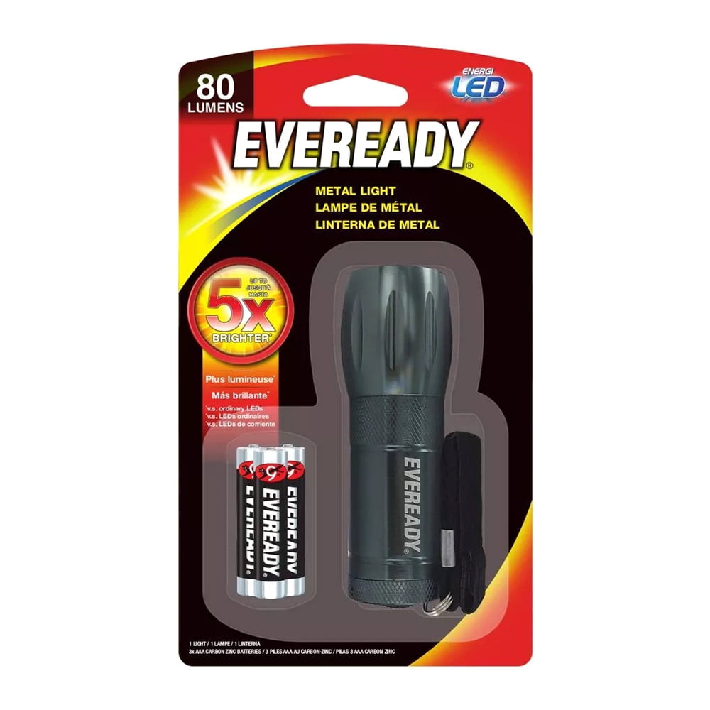 Eveready Compact LED Metal Flashlight, 1 Ea, 2 Pack - Walmart.com