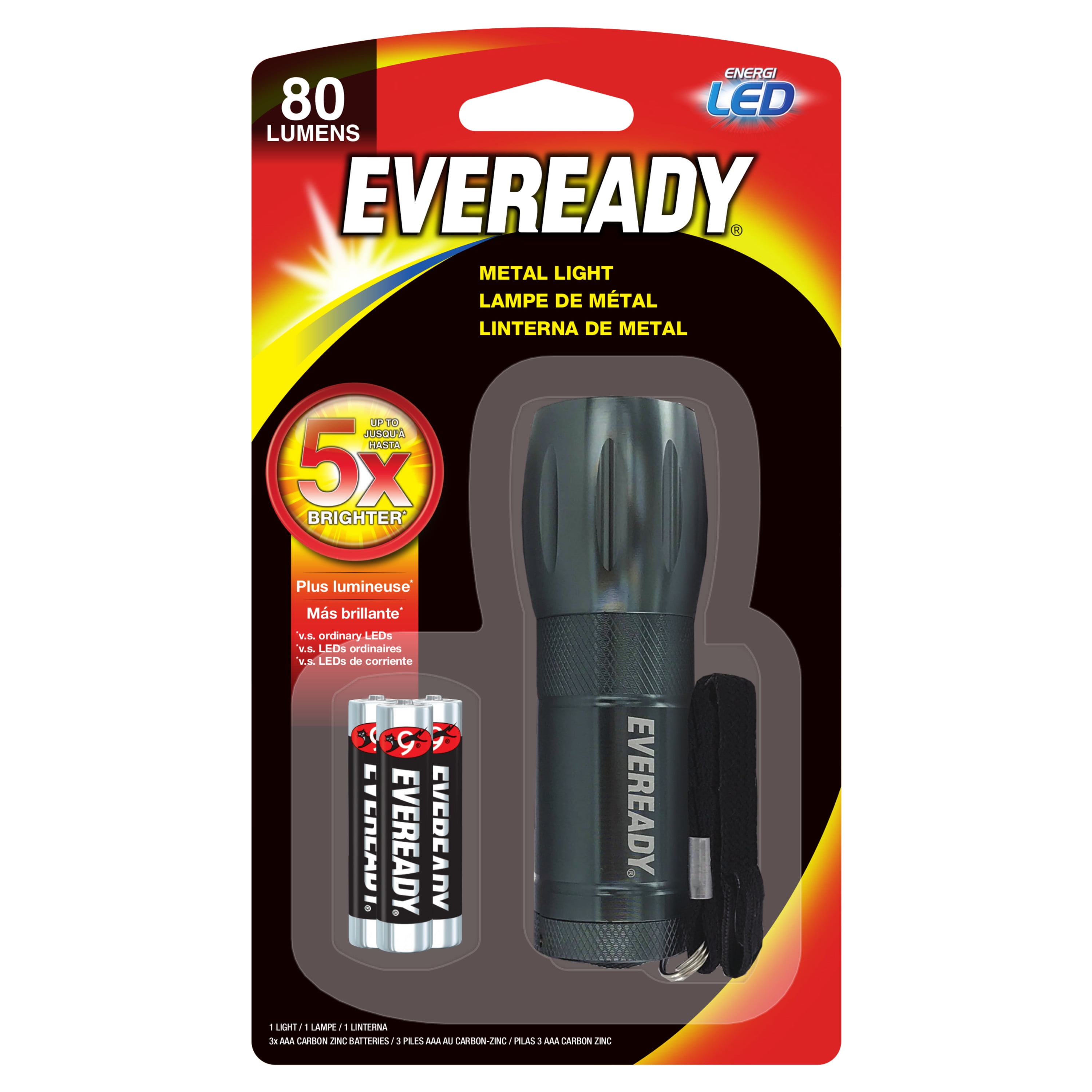 Eveready LED Economy Flashlight - LED - 25 lm Lumen - 1 x D - Alkaline -  Battery - Polypropylene - Assorted - Reliable Paper
