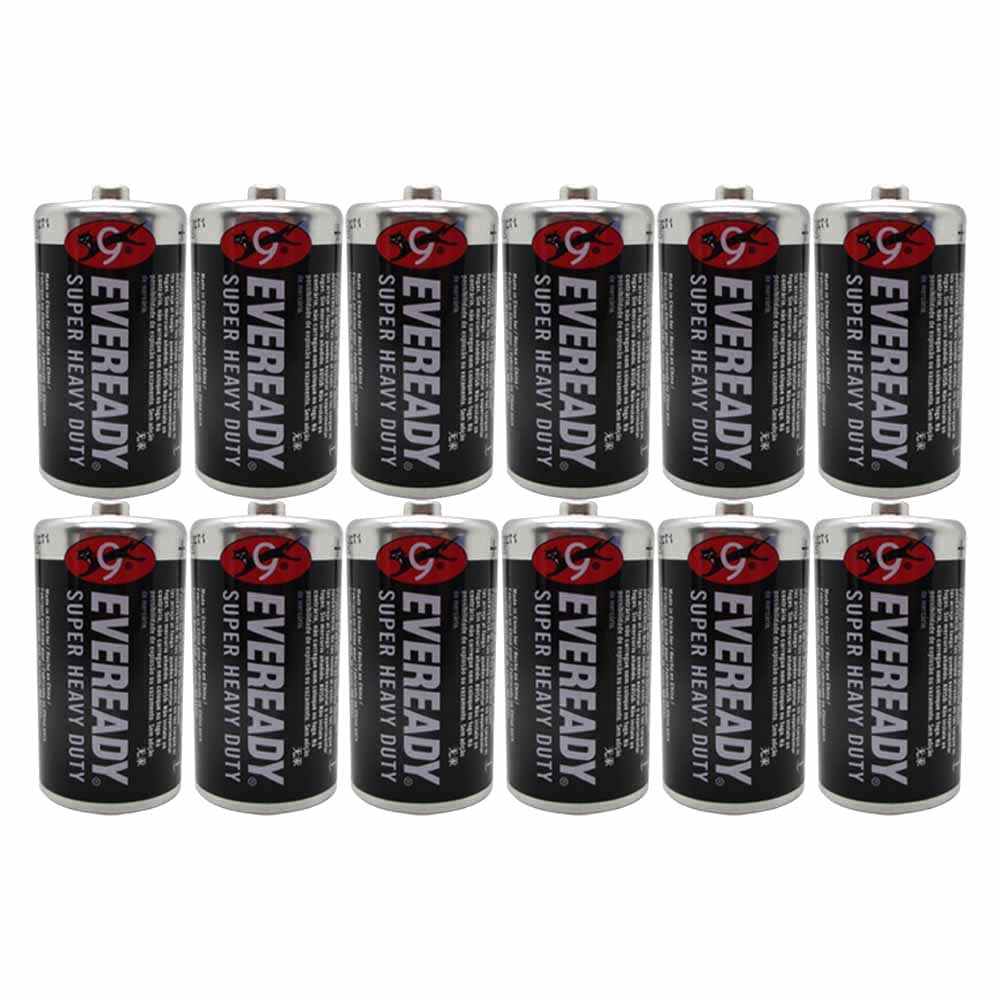 Eveready Super Heavy Duty C Batteries, 12 Pack