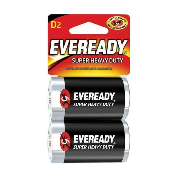 Eveready Super Heavy Duty D Batteries 2 ea