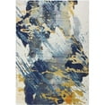 thumbnail image 1 of Everek Collection Abstract Contemporary Polypropylene Machine Made Area Rug, Ivory & Blue - 2 ft. 6 in. x 8 ft., 1 of 1