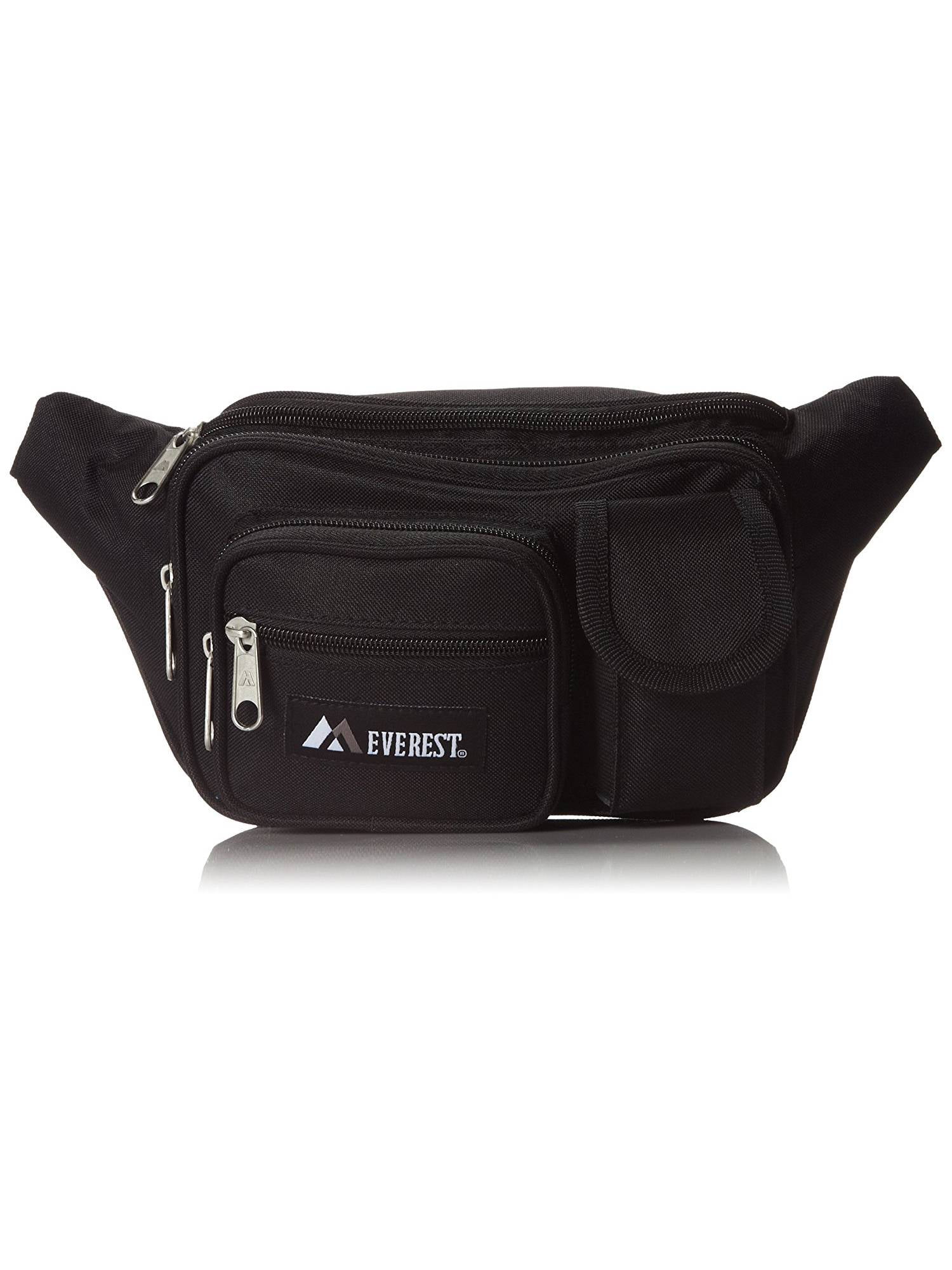 Everest 044MDH Multiple Pocket Fanny Pack, Everest Fanny Pack Black