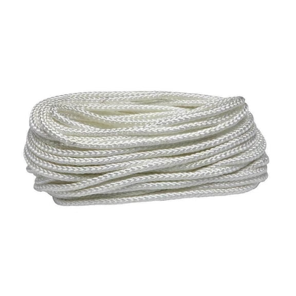 Everest 1/4" x 50' Nylon Twisted Rope, White, 124lbs WLL, Multi-Purpose Indoor & Outdoor Utility Rope,1 PK