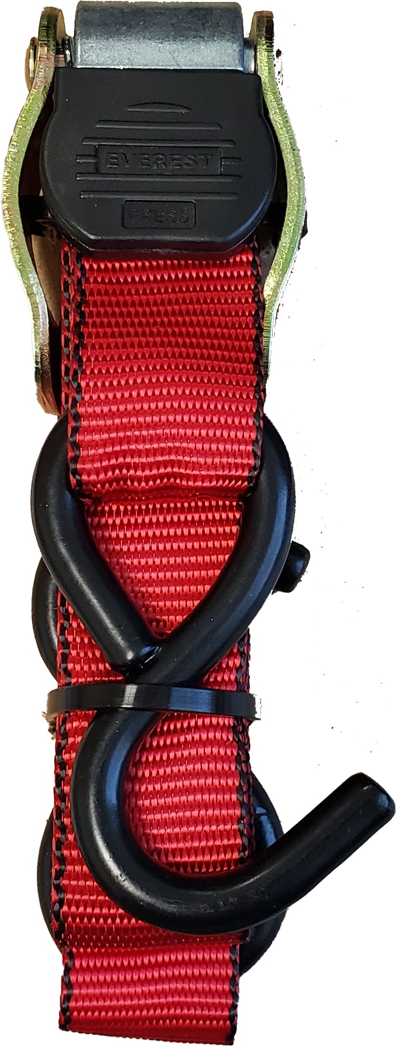 Everest 1" x 6' 300 lbs W/LL Tie-Down Cambuckle Strap with S-Hooks