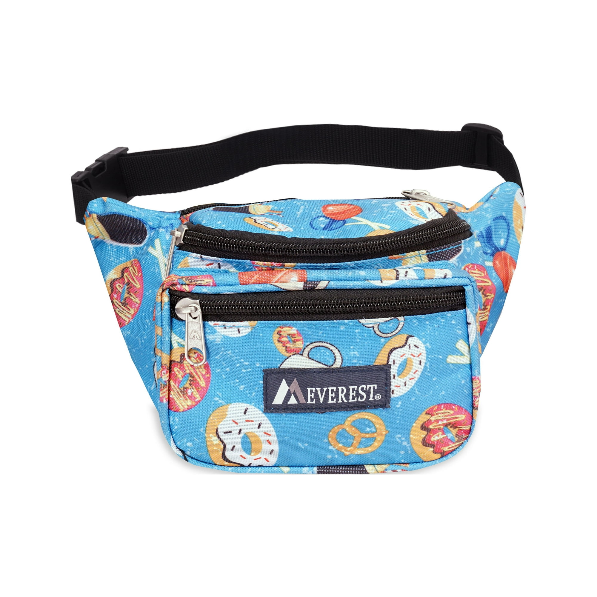 Everest Pattern Multi Compartment Donuts Pattern Waistpack, Blue, 11.5
