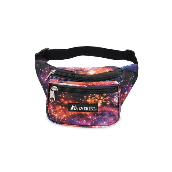 Everest 11.5" Signature Pattern Waist Pack, Galaxy All Ages, Unisex P044KD-GALAXY, Crossbody Fanny Pack Belt Bag