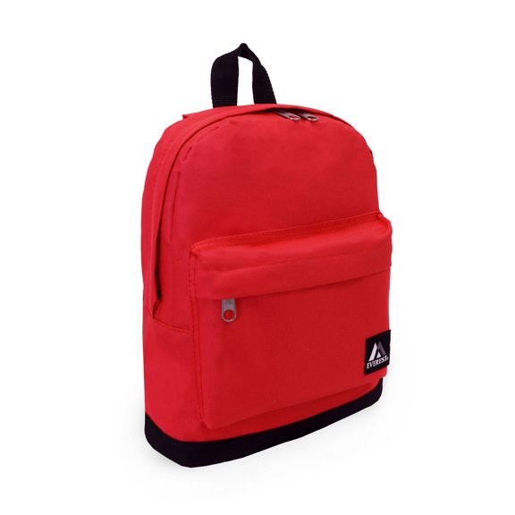 Everest 13" Junior Backpack, Red/Black All Ages, Unisex 10452-RD/BK, Carrier and Shoulder Book Bag for School, Work, Sports, and Travel