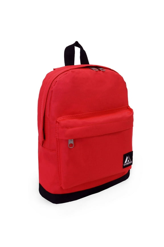 13" Junior Backpack, Red/Black All Ages, Unisex 10452-RD/BK, Carrier and Shoulder Book Bag for School, Work, Sports, and Travel