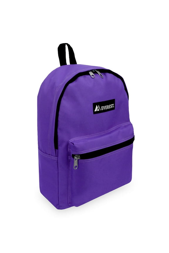 15" Basic Backpack, Dark Purple All Ages, Unisex 1045K-DPL, Carrier and Shoulder Book Bag for School, Work, Sports, and Travel