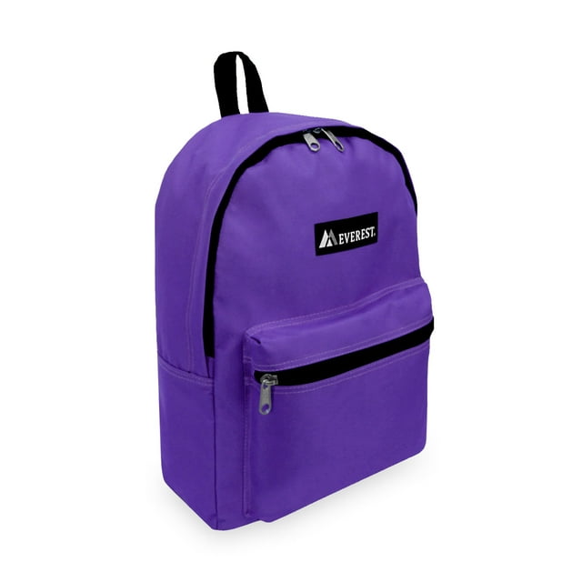 Everest 15" Basic Backpack, Dark Purple All Ages, Unisex 1045K-DPL, Carrier and Shoulder Book Bag for School, Work, Sports, and Travel