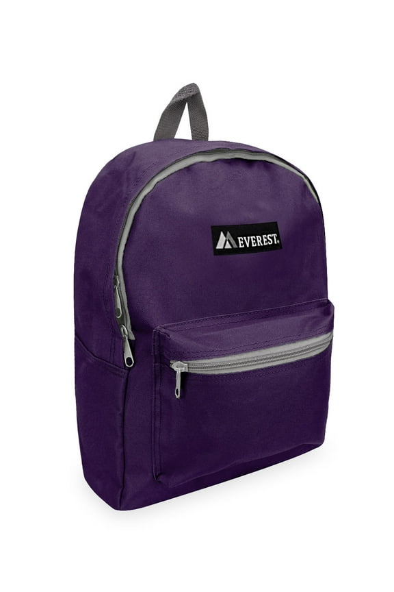 15" Basic Backpack, Eggplant All Ages, Unisex 1045K-EGP, Carrier and Shoulder Book Bag for School, Work, Sports, and Travel