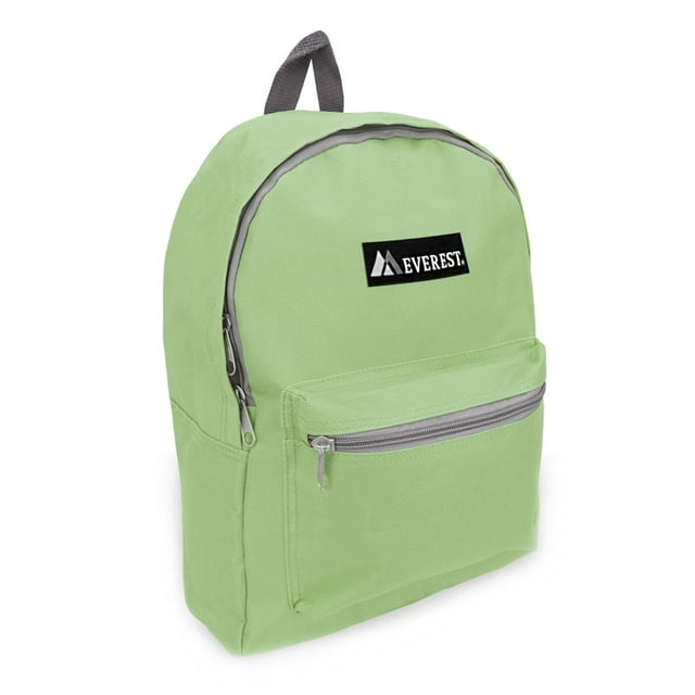 Everest 15" Basic Backpack, Jade All Ages, Unisex 1045K-JD, Carrier and Shoulder Book Bag for School, Work, Sports, and Travel