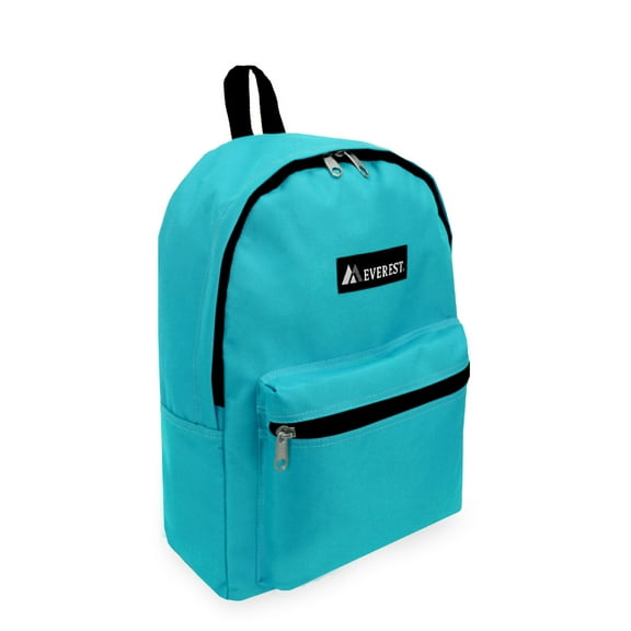 Everest 15" Basic Backpack, Turquoise All Ages, Unisex 1045K-TURQ, Carrier and Shoulder Book Bag for School, Work, Sports, and Travel