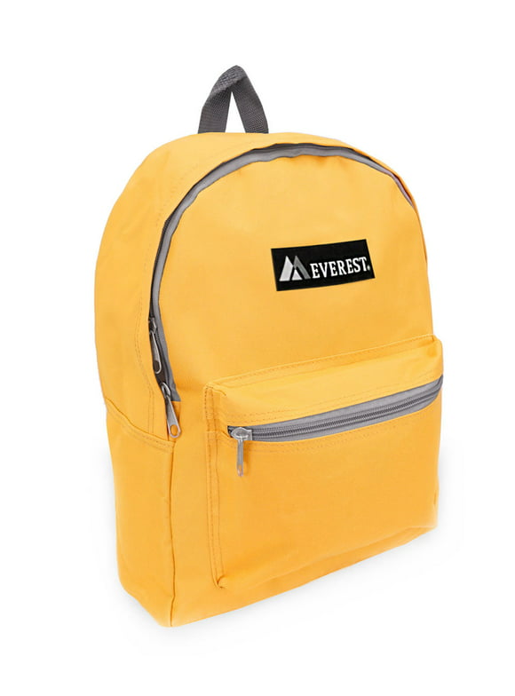 Everest 15" Basic Backpack, Yellow All Ages, Unisex 1045K-YE, Carrier and Shoulder Book Bag for School, Work, Sports, and Travel